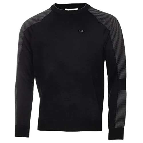 Calvin Klein Herren Veleto Crew Hals Docht -Golfpullover - Schwarz - M von Calvin Klein