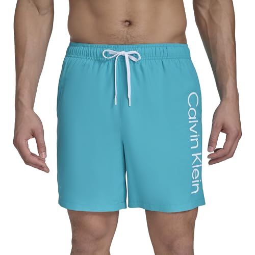 Calvin Klein Herren Volley Quick Dry Lightweight Swim Trunk Badehose, Atlantis, XXL von Calvin Klein