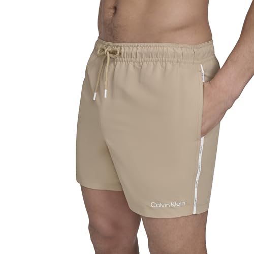 Calvin Klein Herren Volley Quick Dry Lightweight Swim Trunk Badehose, Khaki, XXL von Calvin Klein