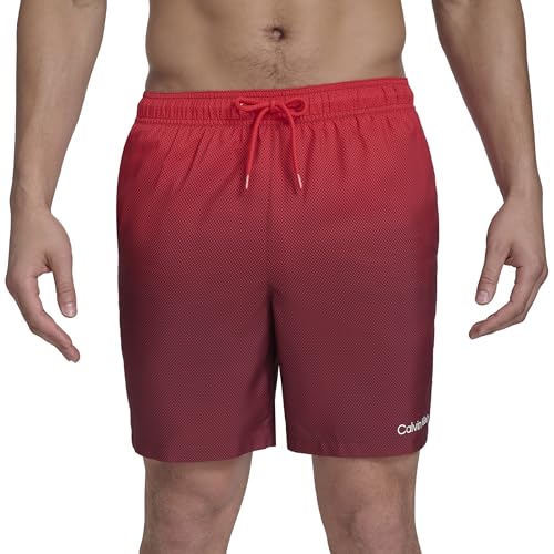 Calvin Klein Herren Volley Quick Dry Lightweight Swim Trunk Badehose, Rot/Ausflug, einfarbig (Getaway Solids), M von Calvin Klein