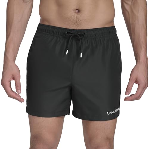 Calvin Klein Herren Volley Quick Dry Lightweight Swim Trunk Badehose, Schwarz, L von Calvin Klein