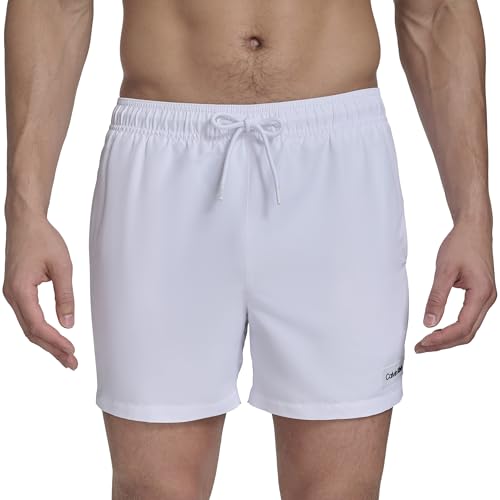 Calvin Klein Herren Volley Quick Dry Lightweight Swim Trunk Badehose, Weiss/opulenter Garten, XL von Calvin Klein