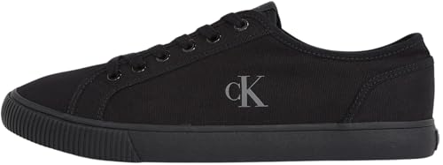 Calvin Klein Herren Vulcanized Sneaker Canvas Low Top, Schwarz (Triple Black), 44 von Calvin Klein