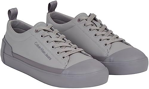 Calvin Klein Herren Vulcanized Laceup Low LTH YM0YM00795 Runner Sneaker, Grau (Formal Grey/Stormfront), 45 EU von Calvin Klein