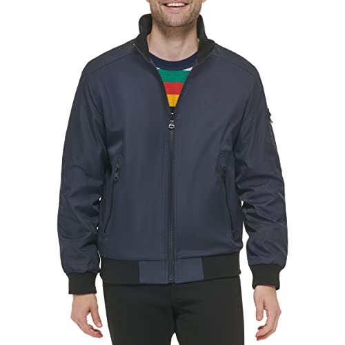Calvin Klein Herren Wintermäntel-Sherpa-gefütterte Softshelljacke mit Kapuze, Marineblau, L von Calvin Klein