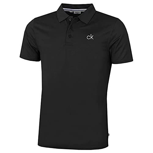 Calvin Klein Herren Zentral Eco Leichte Golf-Polo-Hemd - Schwarz - XXXL von Calvin Klein