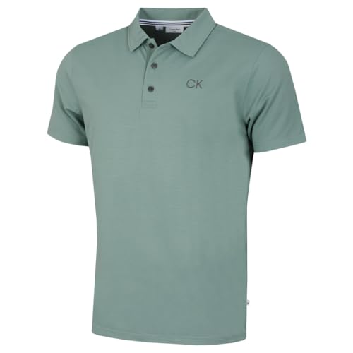 Calvin Klein Herren Zentral Eco Wicking Golf-Polo-Hemd - Salbei - XXXXXL von Calvin Klein