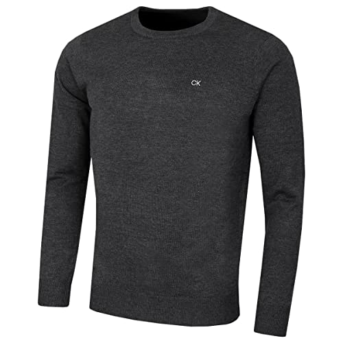 Calvin Klein Herren mit Rundhalsausschnitt Sweater - Charcoal Marl - L von Calvin Klein