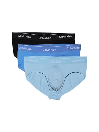 Calvin Klein Hip Brief 3er-Pack Small MP1 - Multi Small, Schwarz, Gletscher, blaue Glocke mit Dtm Wb, M von Calvin Klein