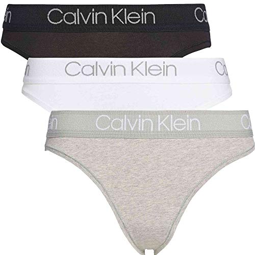 Calvin Klein Damen 3er Pack Geschenk-Set Slips, Mehrfarbig (Black/White/Grey Heather), L von Calvin Klein