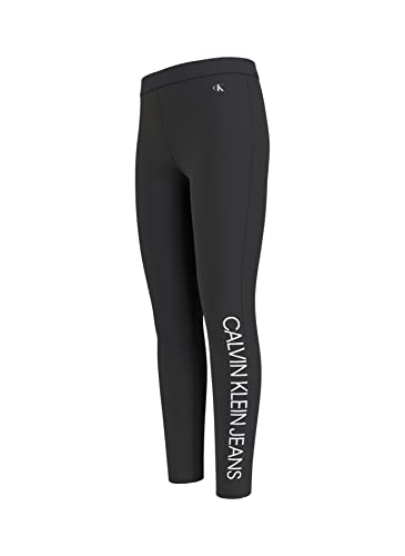 Calvin Klein Mädchen Leggings Logo Sport, Schwarz (Ck Black), 12 Jahre von Calvin Klein