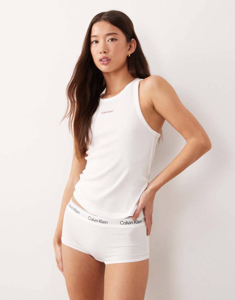 Calvin Klein - Icon - Boyshorts aus Baumwolle und Modal in Weiß von Calvin Klein