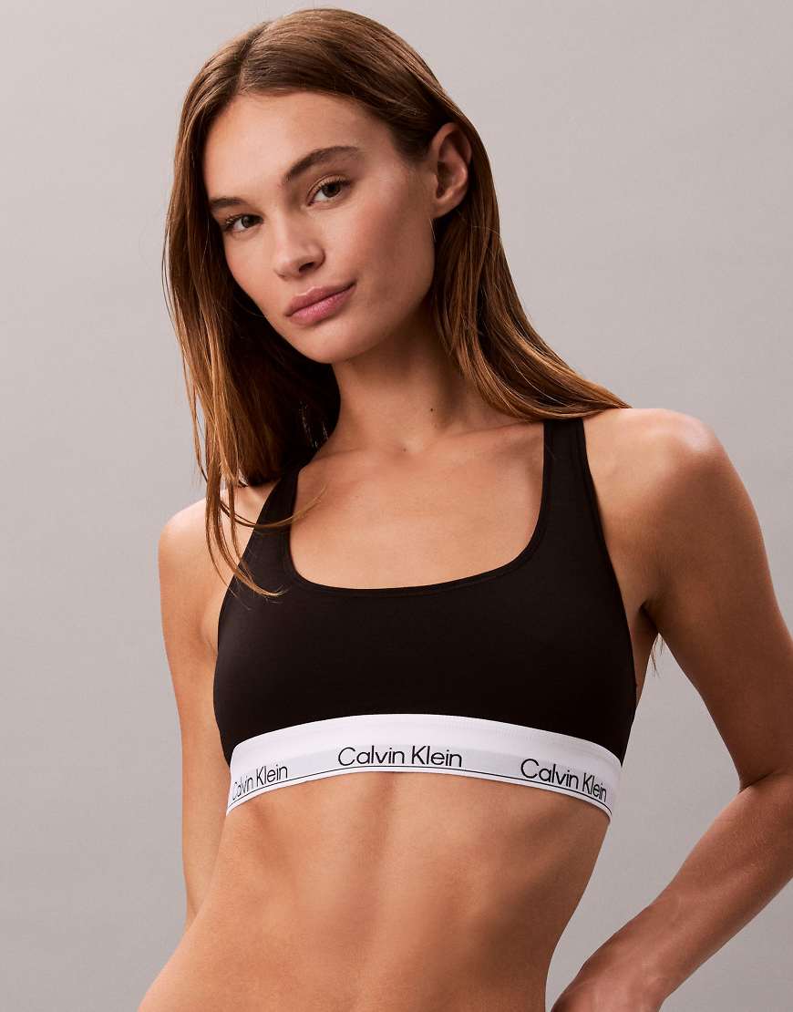Calvin Klein - Icon Cotton Modal - Bustier in Schwarz mit U-Ausschnitt und Unterbrustband von Calvin Klein