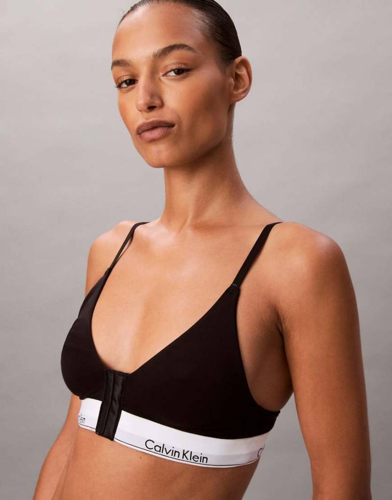 Calvin Klein - Icon Cotton Modal - Leicht gefütterter Triangel-BH in Schwarz für nach der OP von Calvin Klein