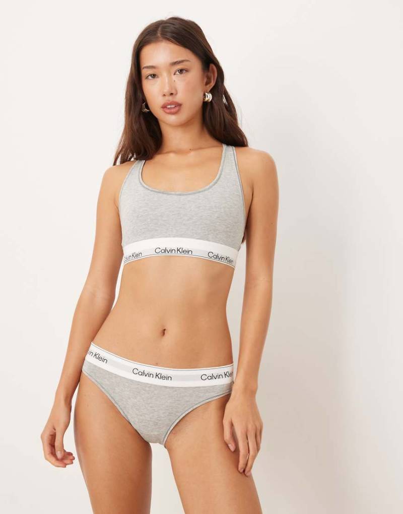 Calvin Klein - Icon Cotton Modal - Slip in Grau mit Bikini-Schnitt von Calvin Klein