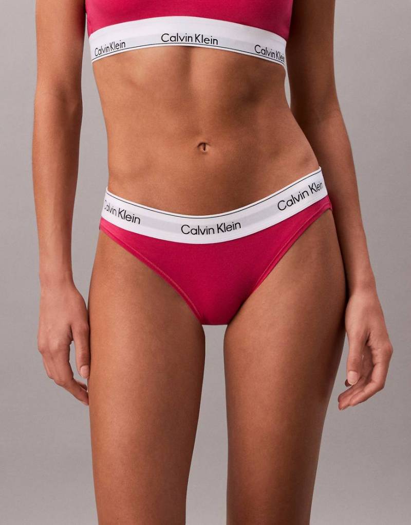 Calvin Klein - Icon Cotton Modal - Slip in leuchtendem Pink mit Bikini-Schnitt-Rosa von Calvin Klein
