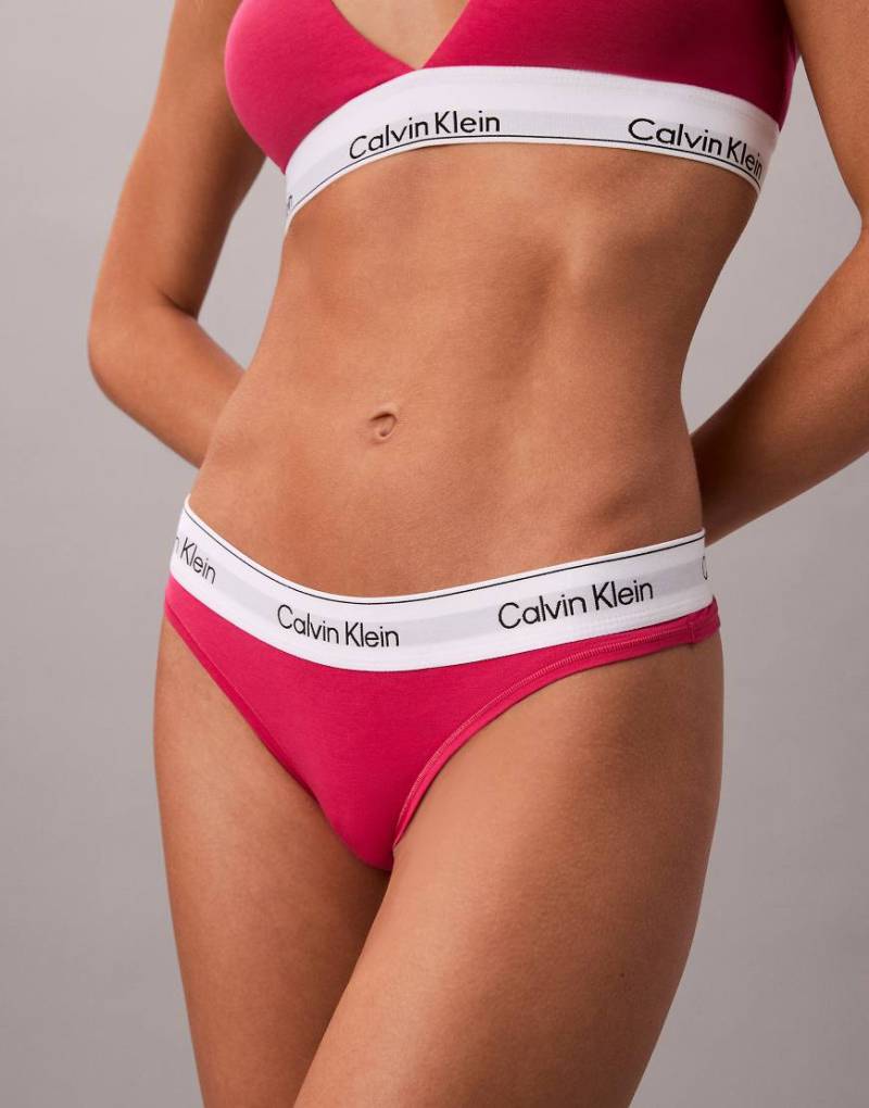 Calvin Klein - Icon Cotton Modal - Tanga in leuchtendem Pink-Rosa von Calvin Klein
