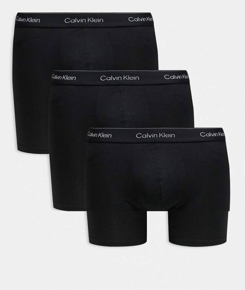 Calvin Klein - Icon Cotton Stretch - 3er-Pack Boxershorts in Schwarz mit Bund mit Logo in verschiedenen Farben-Bunt von Calvin Klein