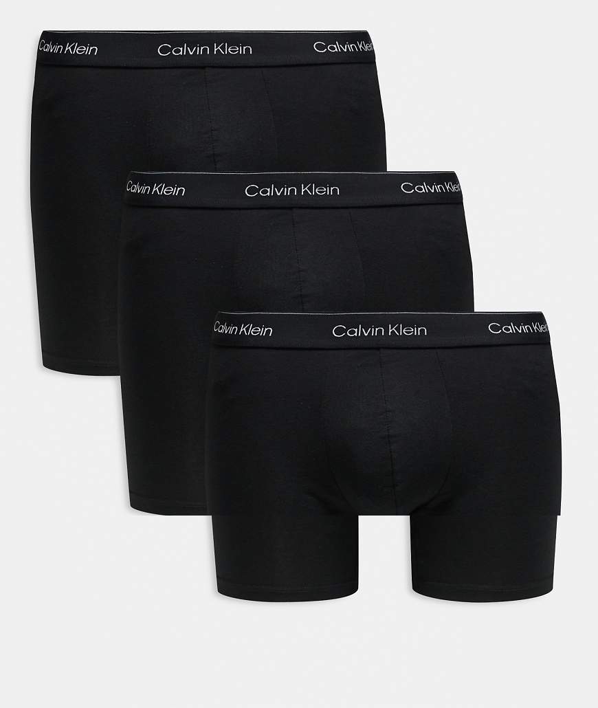 Calvin Klein - Icon Cotton Stretch - 3er-Pack Boxershorts in Schwarz mit Bund mit Logo in verschiedenen Farben-Bunt von Calvin Klein