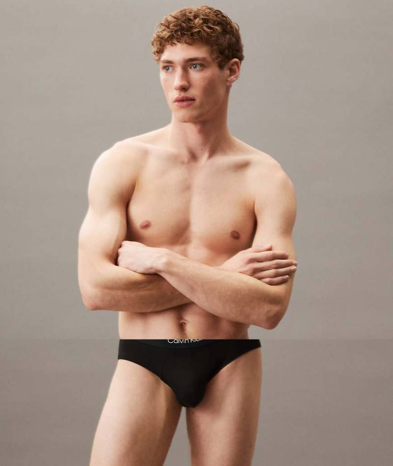 Calvin Klein - Icon Cotton Stretch - 3er-Pack Hüftslips in Triple-Schwarz von Calvin Klein