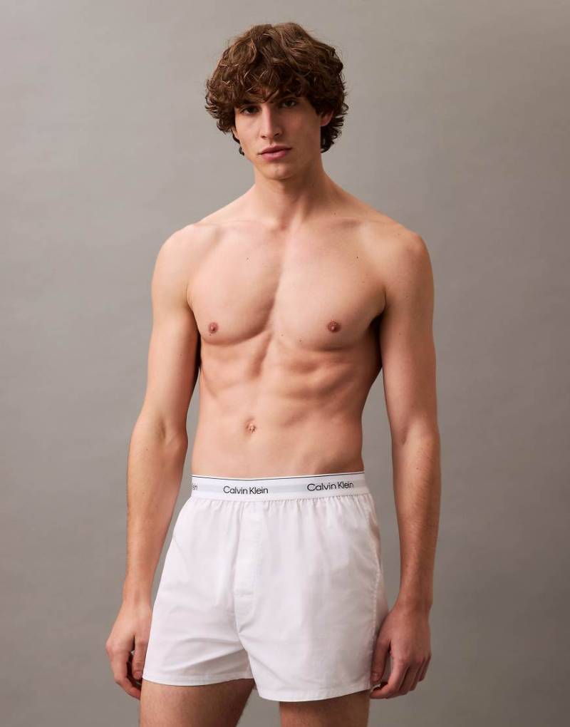 Calvin Klein - Icon Cotton Stretch - 3er-Pack eng geschnittene Boxershorts in Schwarz/Weiß/Grau-Bunt von Calvin Klein