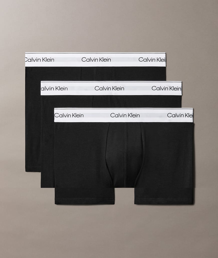 Calvin Klein - Icon Cotton Stretch - 3er-Pack eng geschnittene Boxershorts in Schwarz von Calvin Klein
