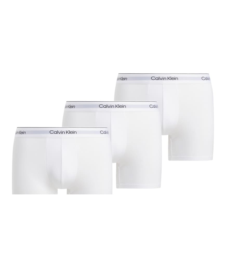 Calvin Klein - Icon Cotton Stretch - 3er-Pack eng geschnittene Boxershorts in Triple-Weiß von Calvin Klein