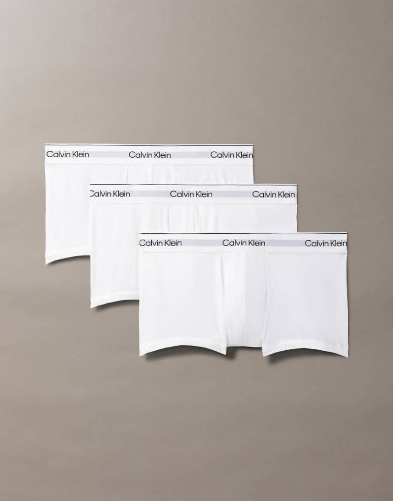 Calvin Klein - Icon Cotton Stretch - 3er-Pack tief sitzende Unterhosen in Weiß von Calvin Klein