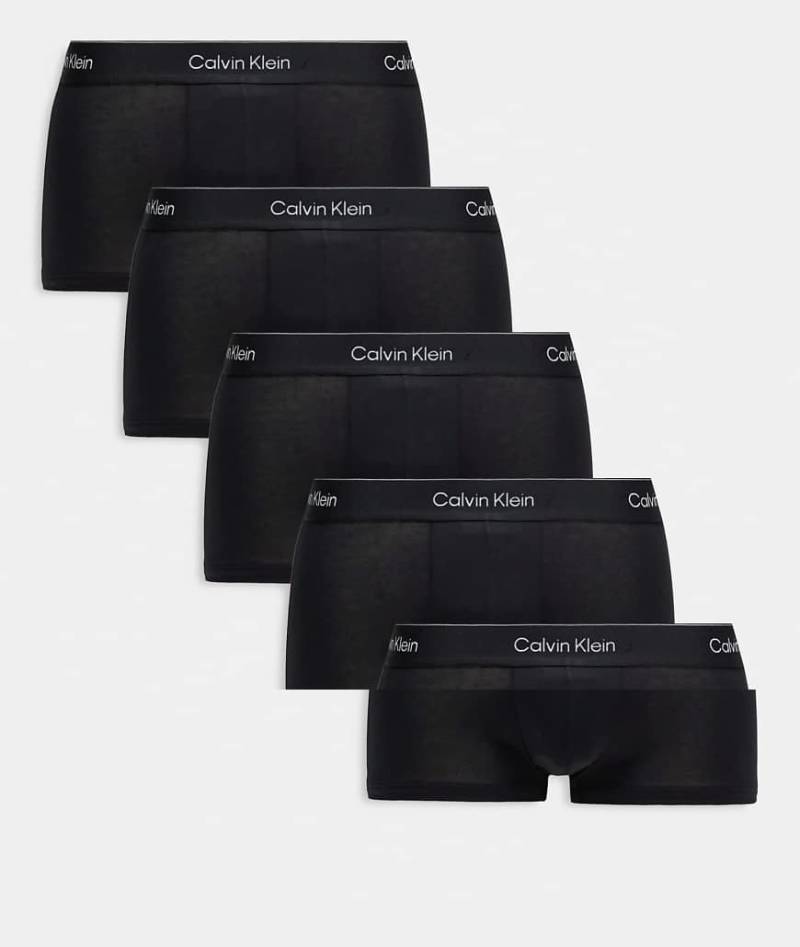 Calvin Klein - Icon Cotton Stretch - 5er-Pack Unterhosen in Schwarz mit niedrigem Bund von Calvin Klein