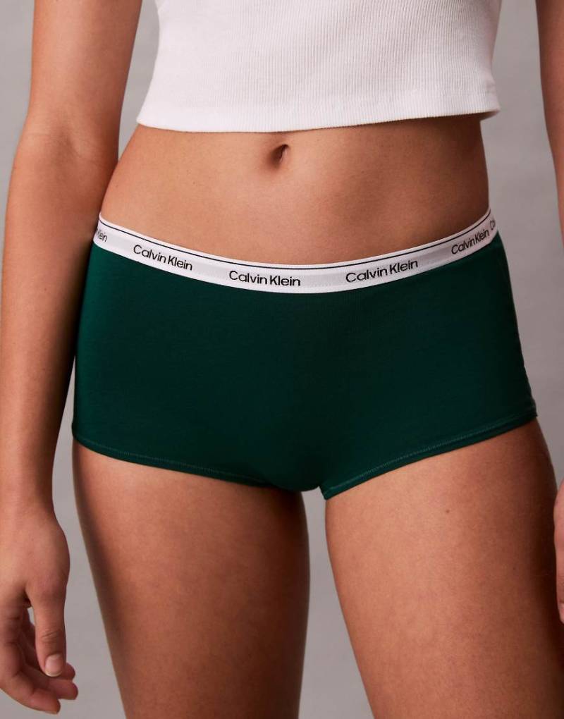 Calvin Klein - Icon Logo - Boyshorts in Tannengrün von Calvin Klein