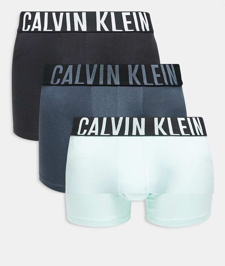 Calvin Klein - Intense Power - 3er-Pack Boxerslips aus Baumwolle in Schwarz/Minzgrün/Grau-Bunt von Calvin Klein