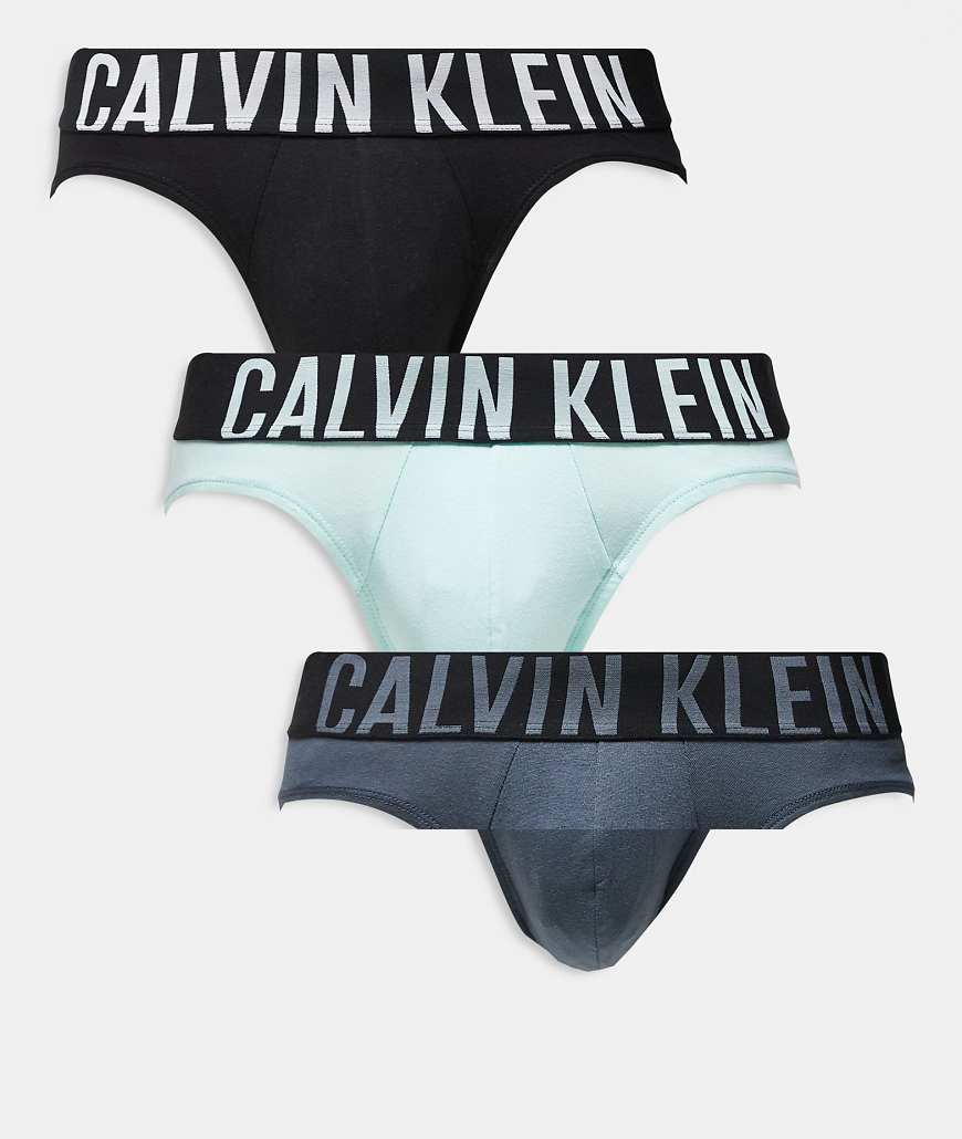 Calvin Klein - Intense Power - 3er-Pack Hüftslips aus Baumwolle in Schwarz/Mint/Grau-Bunt von Calvin Klein