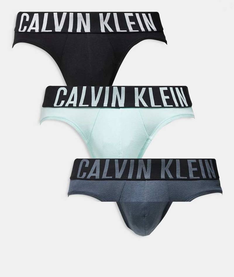 Calvin Klein - Intense Power - 3er-Pack Hüftslips aus Baumwolle in Schwarz/Mint/Grau-Bunt von Calvin Klein