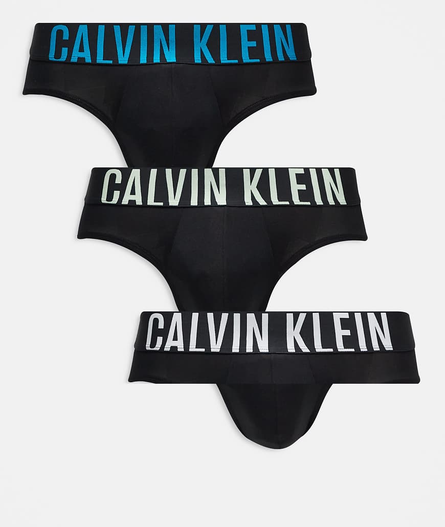 Calvin Klein - Intense Power - 3er-Pack Hüftslips aus Mikrofaser in Schwarz-Bunt von Calvin Klein