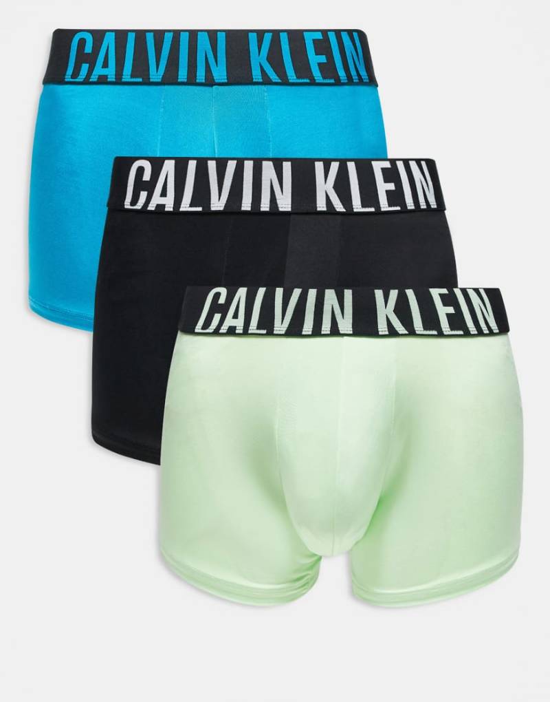 Calvin Klein - Intense Power - 3er-Pack Mikrofaser-Unterhosen in Schwarz/Petrol/Hellgrün-Bunt von Calvin Klein