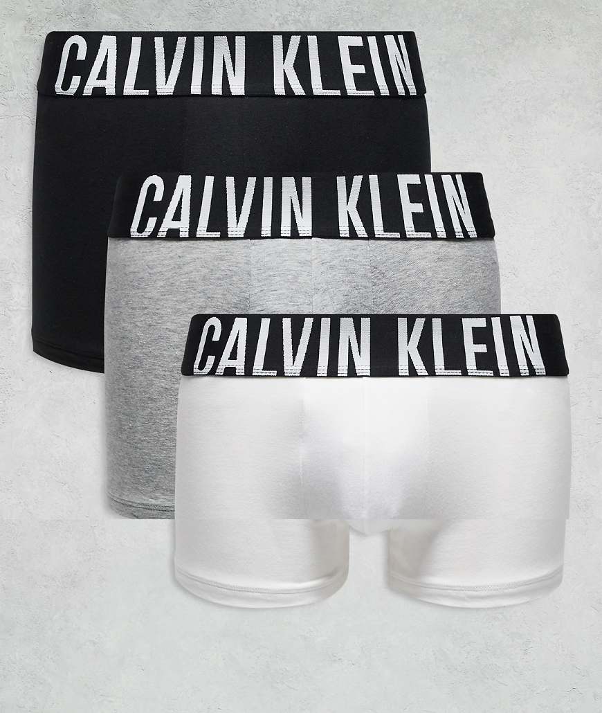 Calvin Klein - Intense Power - 3er-Pack Unterhosen in Schwarz/Weiß/Grau-Bunt von Calvin Klein