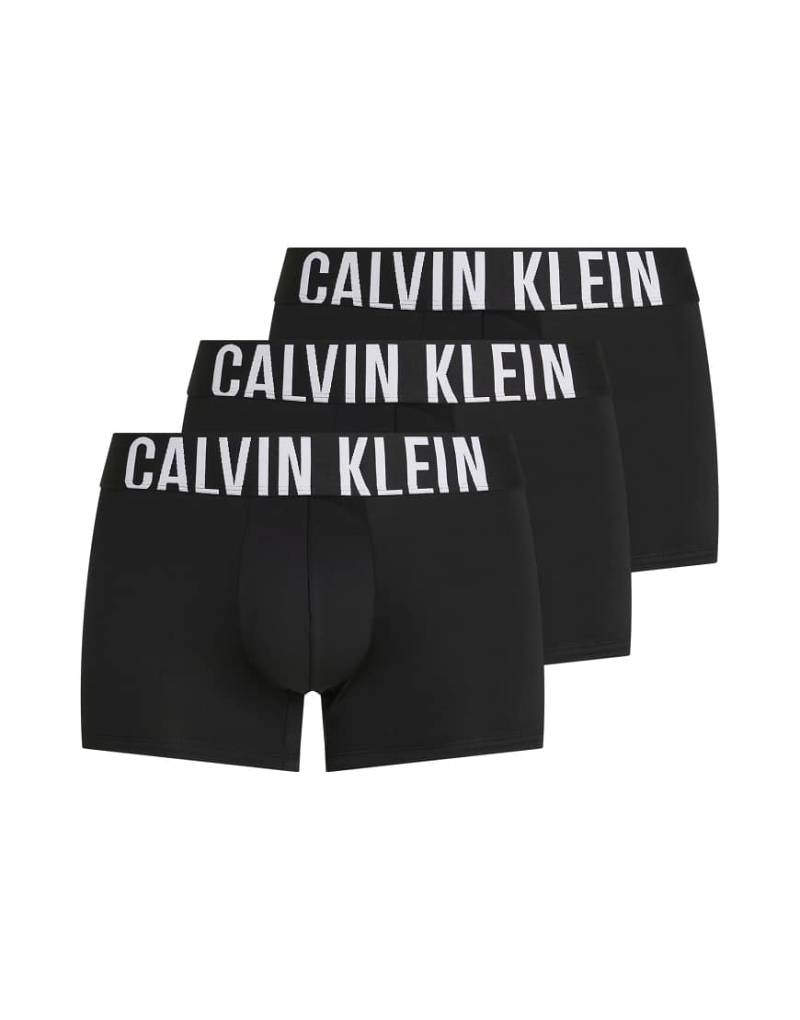Calvin Klein - Intense Power - 3er-Pack Unterhosen in Schwarz mit grünem/grauem Bund von Calvin Klein