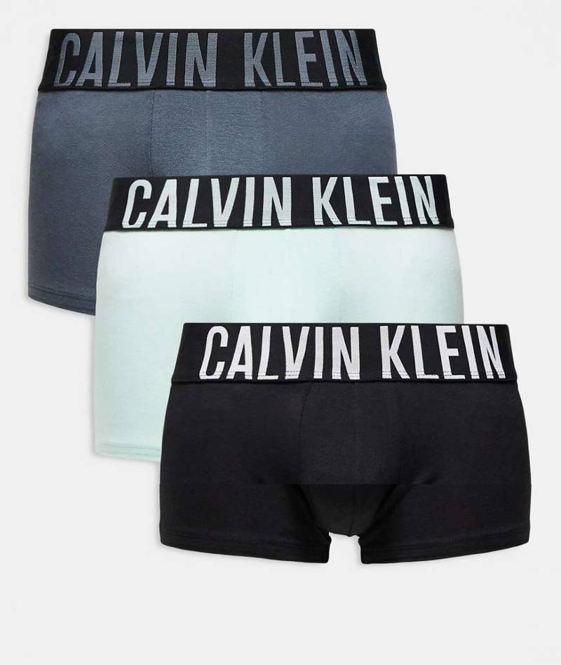 Calvin Klein - Intense Power - Unterhosen aus Baumwolle in Schwarz/Mint/Grau, 3er-Pack-Bunt von Calvin Klein