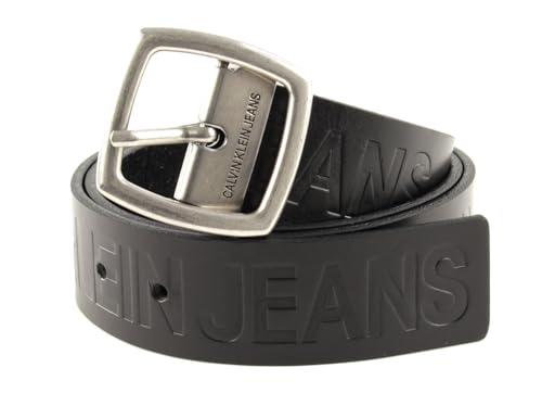 Calvin Klein J Adjustable Leather Belt W100 Black - kürzbar von Calvin Klein