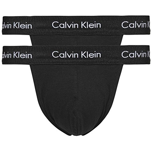 Calvin Klein Herren 2er Pack Sportunterwäsche Jockstraps Baumwolle mit Stretch, Schwarz (Black), L von Calvin Klein