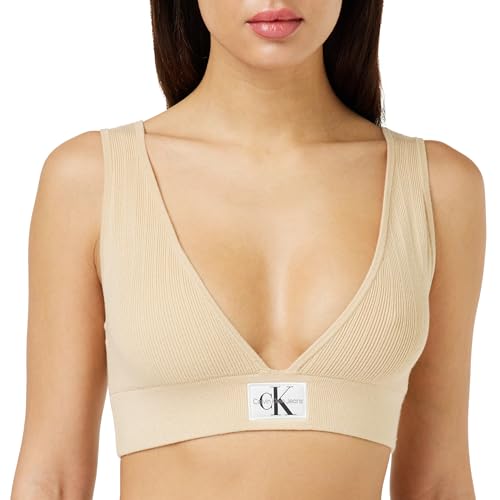 Calvin Klein Jeans Damen Bustier Variegated Rib Sweater Bralette Bralette, Beige (Warm Sand), L von Calvin Klein
