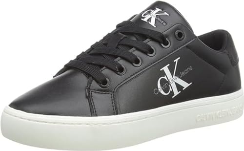 Calvin Klein Jeans Damen Cupsole Sneaker Classic Laceup Schuhe, Schwarz (Black/Bright White), 38 von Calvin Klein Jeans