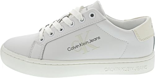 Calvin Klein Jeans Damen Cupsole Sneaker Classic Laceup Schuhe, Weiß (Bright White/Creamy White), 37 von Calvin Klein