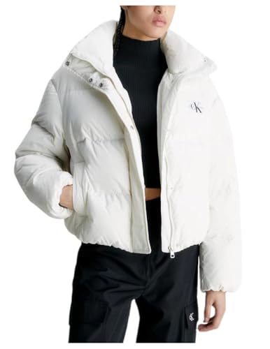 Calvin Klein Jeans Damen DOWN Soft Touch Label Puffer J20J222235 Daunenjacken, Weiß (Ivory), L von Calvin Klein