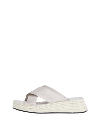 Calvin Klein Jeans Damen Espadrilles mit Absatz, Mehrfarbig (Triple Eggshell), 41 von Calvin Klein