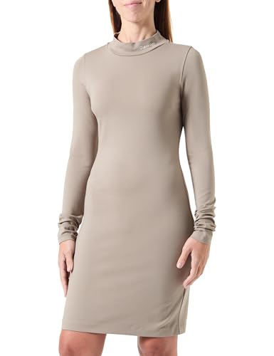 Calvin Klein Jeans Damen LOGO ELASTIC MILANO DRESS J20J225395, Grey (Brindle), M von Calvin Klein