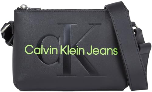 Calvin Klein Jeans Damen Umhängetasche Klein, Schwarz (Black/Dark Juniper), Einheitsgröße von Calvin Klein
