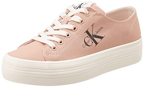Calvin Klein Jeans Damen Vulcanized Sneaker Vulc Flatform Essential Mono Plateau, Rosa (Cafe Creme), 40 von Calvin Klein