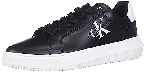 Calvin Klein Jeans Herren Chunky Sole Sneaker Chunky Cupsole Monologo Schuhe, Schwarz (Black/White), 41 von Calvin Klein Jeans