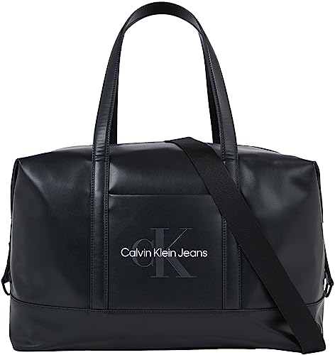 Calvin Klein Jeans Herren Duffle Bag Tasche Monogram Soft Handgepäck, Schwarz (Black), Onesize von Calvin Klein